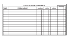 Savings account record
