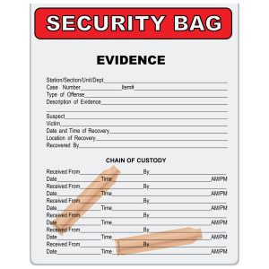 Two sleeves - the evidence in a plastic bag. Vector illustration.