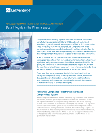 Data Integrity in the Pharma Space