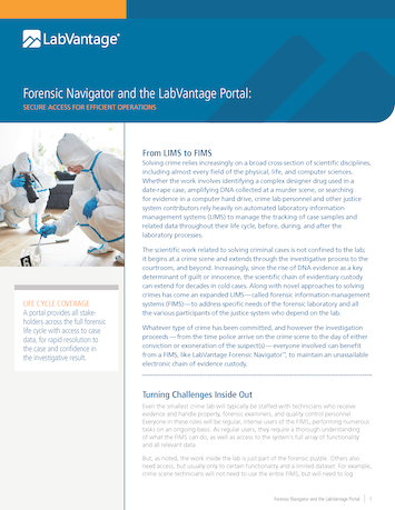 Forensic Navigator and the LabVantage Portal: Secure Stakeholder Access for Efficient Forensic Investigations